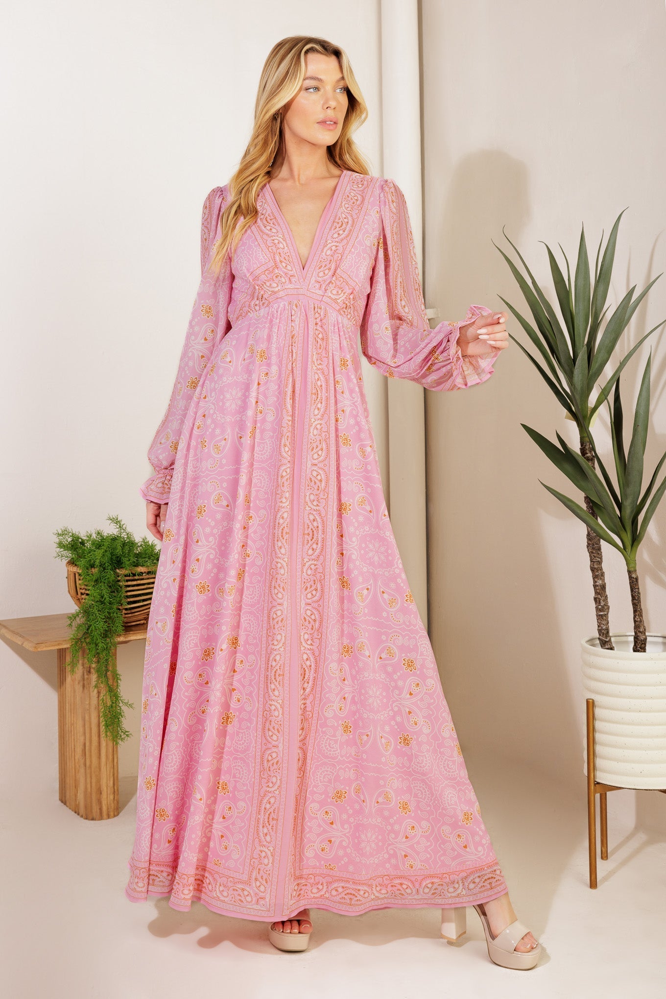 RIPPLES OF TIME WOVEN MAXI DRESS Flying Tomato